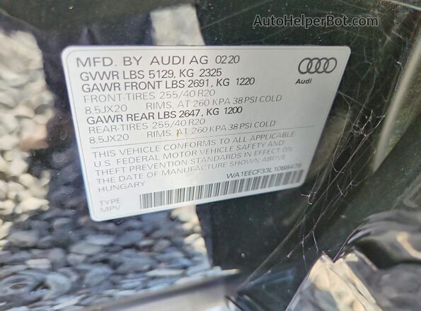 WA1EECF33L1088478 2020 AUDI Q3 Silver ძრავის განყოფილების ხედი