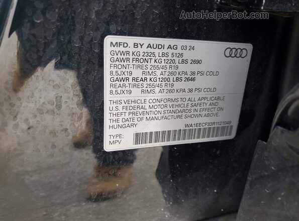 WA1EECF33R1121049 2024 AUDI Q3 Black Widok komory silnika