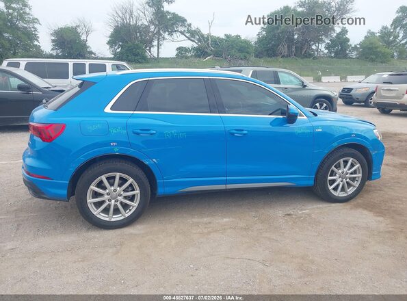 WA1EECF34L1030069 2020 AUDI Q3 Blue Սալոնի հետևի տեսք