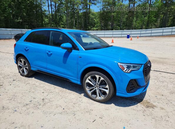 WA1EECF37M1074858 2021 AUDI Q3 Синий Передняя правая четверть