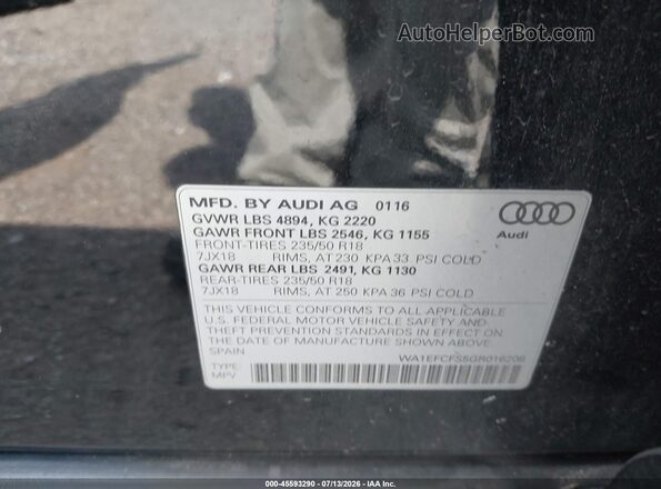 WA1EFCFS5GR016208 2016 AUDI Q3 Черный Вид подкапотного пространства