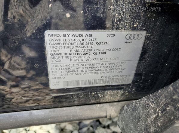 WA1ENAFY6L2081695 2020 AUDI Q5 Blue Widok naklejki z numerem VIN
