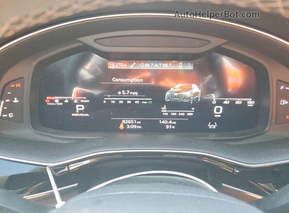 WA1EVAF12MD015282 2021 AUDI Q8 Black ხელსაწყოთა პანელის ხედი