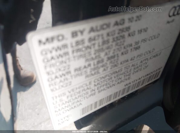 WA1EVAF13MD013797 2021 AUDI Q8 Black Вид підкапотного простору