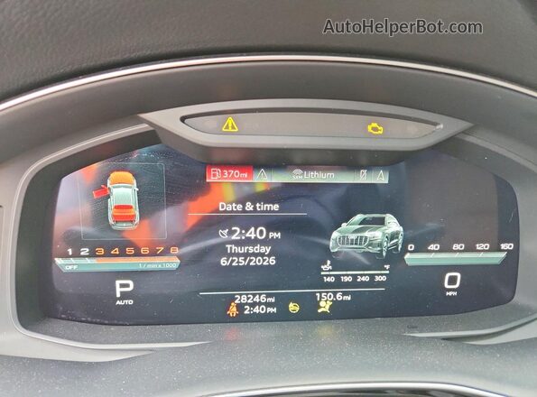 WA1EVBF11ND033652 2022 AUDI Q8 White Вид щитка приладів