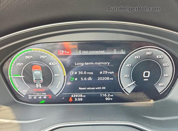 WA1F2AFY0M2045970 2021 AUDI Q5 Серый Вид щитка приборов