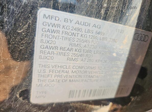 WA1FAAFY1R2052131 2024 AUDI Q5 Black Vista interior de 360 grados