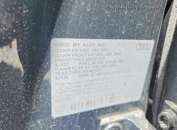 WA1FAAGU8S2117042 2025 AUDI Q5 Серый Панорамный вид салона 360°