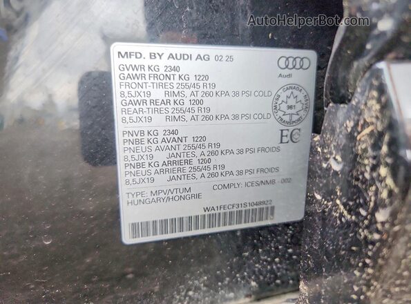 WA1FECF31S1048922 2025 AUDI Q3 Black Շարժիչի բաժամունքի տեսք