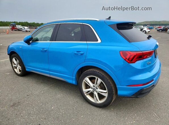 WA1FECF36L1038694 2020 AUDI Q3 Blue Trasero izquierdo