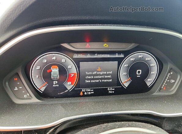 WA1FECF36L1038694 2020 AUDI Q3 Blue Vista del cuadro de instrumentos