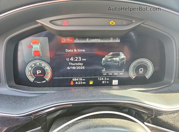 WA1FVAF15KD036712 2019 AUDI Q8 Gray Instrument cluster view