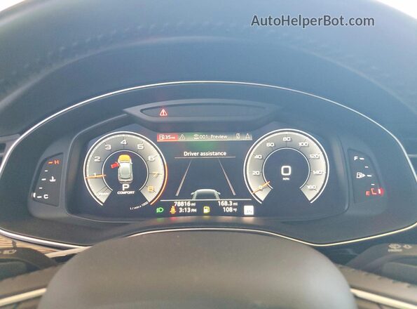 WA1FVAF16KD006229 2019 AUDI Q8 Gray Вид щитка приладів