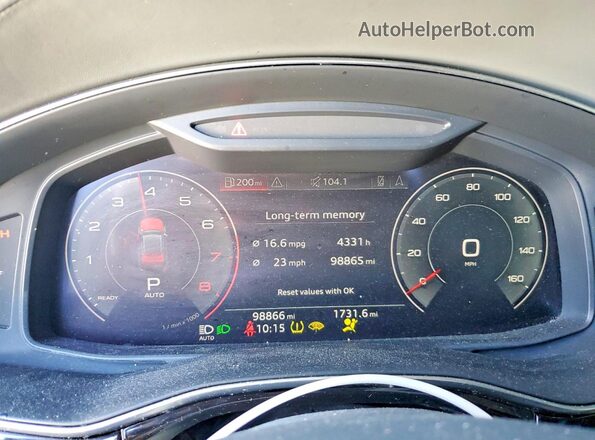WA1FVAF18KD019872 2019 AUDI Q8 Blue Вид щитка приладів