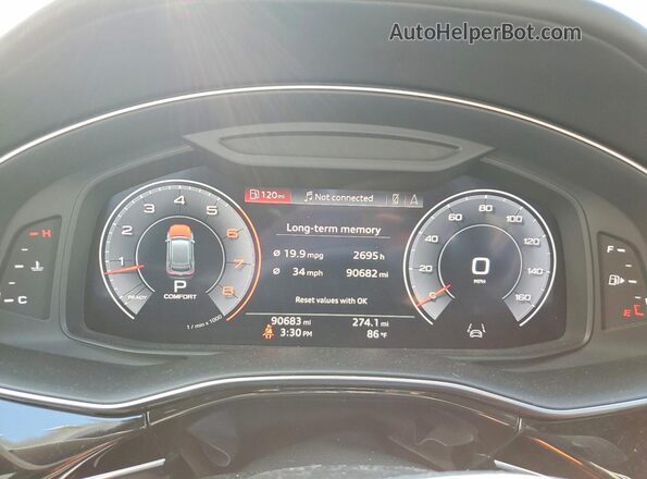 WA1FVAF18KD040480 2019 AUDI Q8 Black ხელსაწყოთა პანელის ხედი