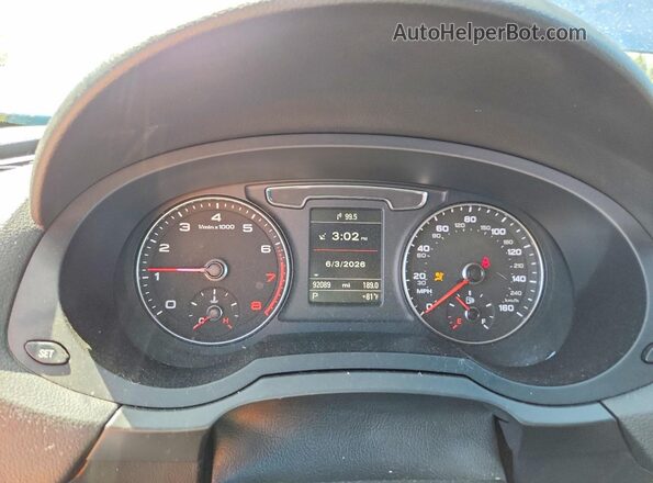 WA1GFCFS4GR010585 2016 AUDI Q3 Blue Instrument cluster view
