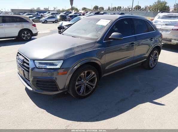 WA1HCCFS8JR007922 2018 AUDI Q3 Gray წინა მარცხენა ხედი სამი მეოთხედიდან
