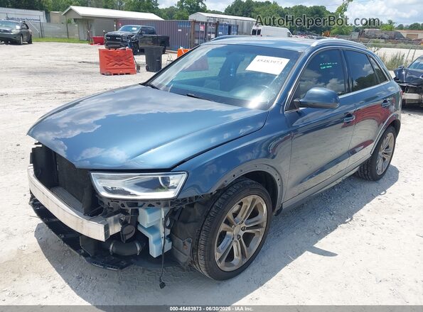 WA1JCCFS8HR009343 2017 AUDI Q3 Blue Առջևի ձախ երեք քառորդ տեսարան
