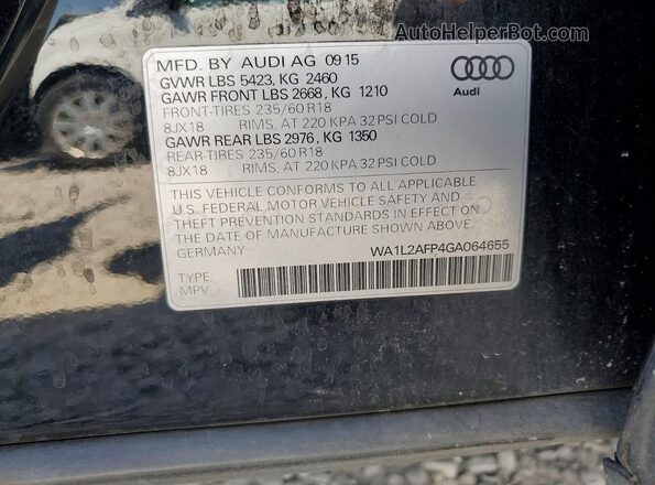 WA1L2AFP4GA064655 2016 AUDI Q5 Black ძრავის განყოფილების ხედი