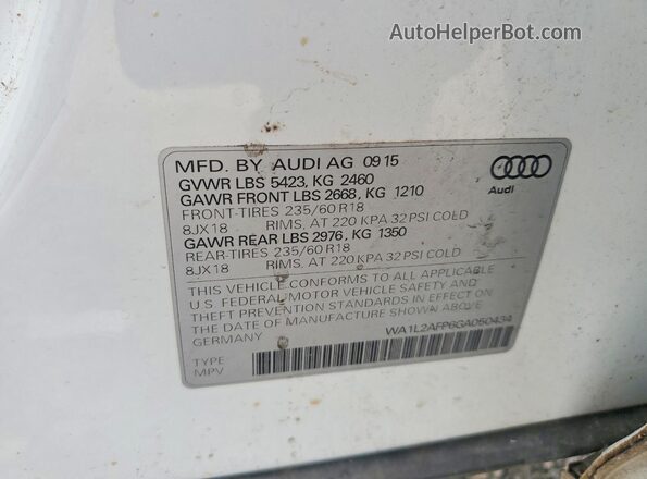 WA1L2AFP6GA050434 2016 AUDI Q5 White VIN sticker view