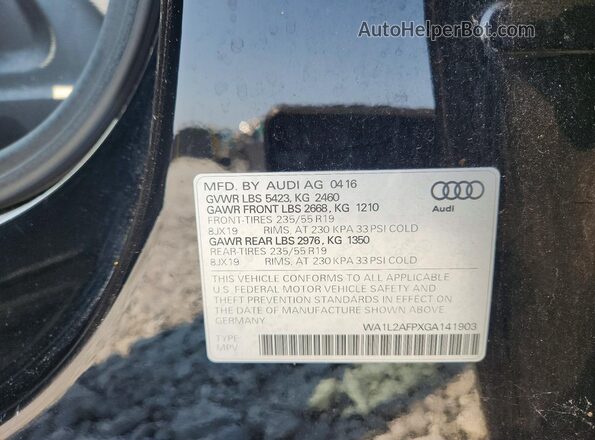 WA1L2AFPXGA141903 2016 AUDI Q5 Black VIN sticker view