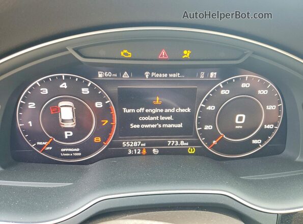 WA1LAAF70KD007329 2019 AUDI Q7 White ხელსაწყოთა პანელის ხედი