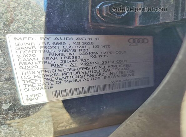 WA1LAAF71JD023019 2018 AUDI Q7 Black Панорамний вид салону 360°