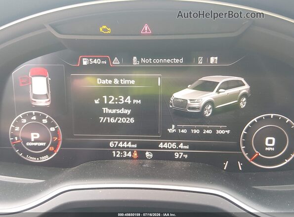 WA1LAAF71KD034622 2019 AUDI Q7 Silver უკანა სავარძლების ხედი