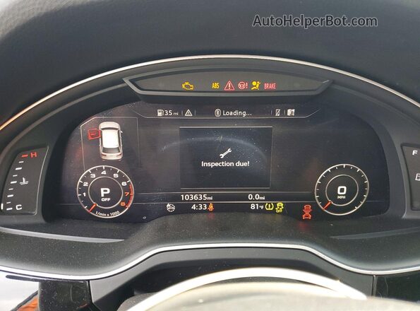 WA1LAAF72HD036033 2017 AUDI Q7 Золотой Вид щитка приборов