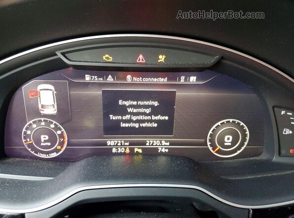 WA1LAAF76HD002080 2017 AUDI Q7 Gray Vista del cuadro de instrumentos