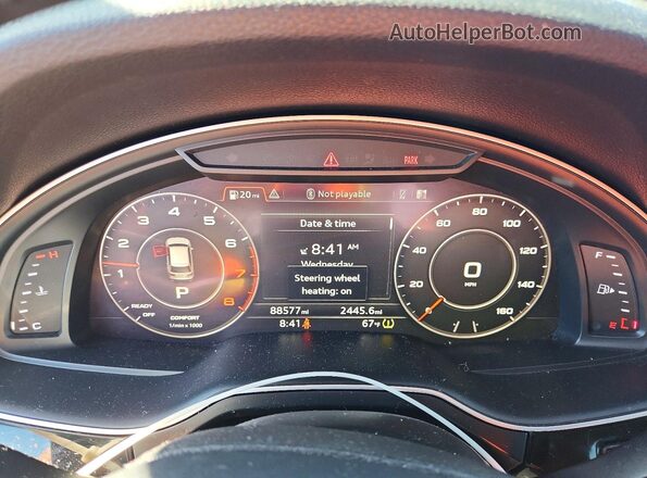 WA1LAAF79KD015543 2019 AUDI Q7 Black Widok zestawu wskaźników