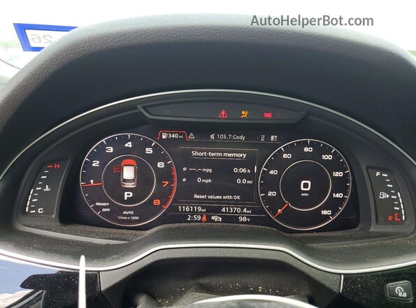 WA1LAAF79KD016742 2019 AUDI Q7 White Widok zestawu wskaźników