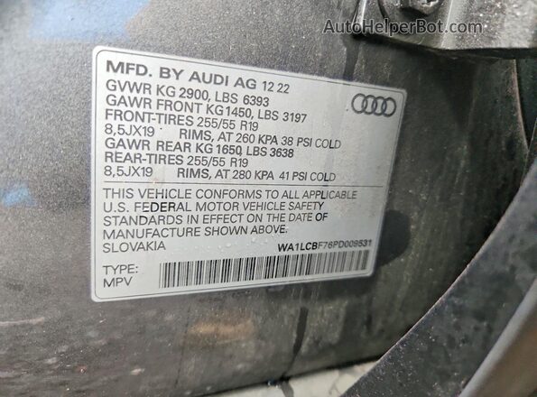 WA1LCBF76PD009531 2023 AUDI Q7 Gray Vista del compartimento del motor