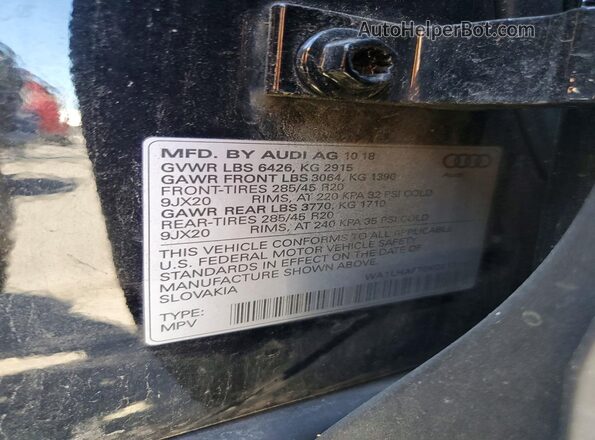 WA1LHAF70KD017760 2019 AUDI Q7 Black Widok naklejki z numerem VIN