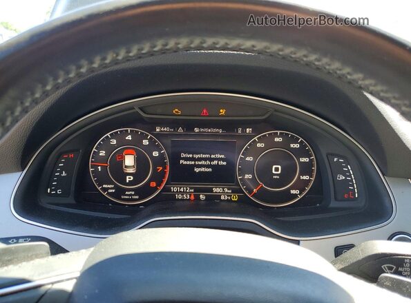 WA1LHAF70KD017760 2019 AUDI Q7 Black Widok zestawu wskaźników