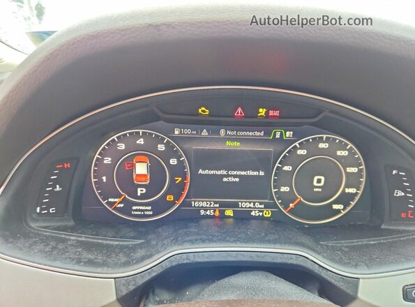 WA1LHAF71KD040156 2019 AUDI Q7 White Вид щитка приладів