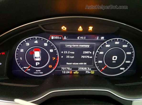 WA1LHAF71KD041730 2019 AUDI Q7 Silver Widok zestawu wskaźników