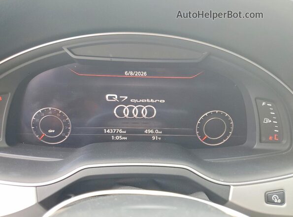 WA1LHAF75JD009457 2018 AUDI Q7 Gray Widok zestawu wskaźników