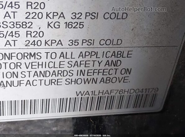 WA1LHAF76HD041179 2017 AUDI Q7 Черный Вид подкапотного пространства