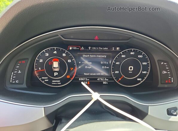 WA1LHAF76KD030030 2019 AUDI Q7 Gray Вид щитка приладів