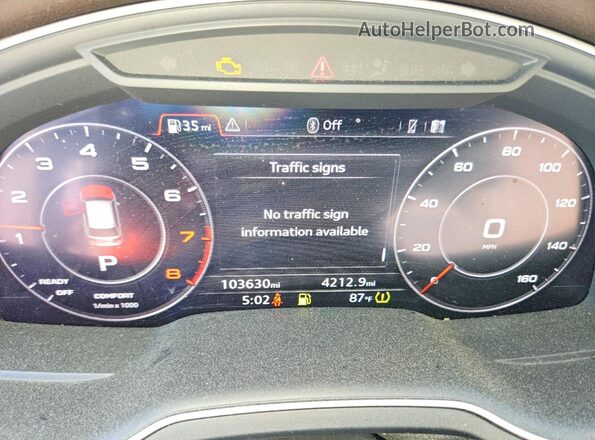 WA1LHAF77KD023894 2019 AUDI Q7 Black ხელსაწყოთა პანელის ხედი