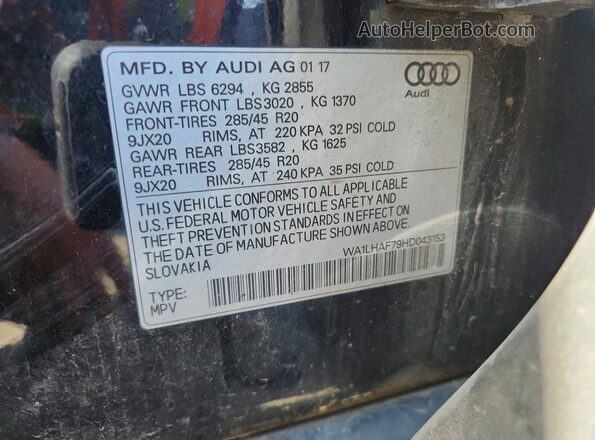 WA1LHAF79HD043153 2017 AUDI Q7 Black Панорамний вид салону 360°