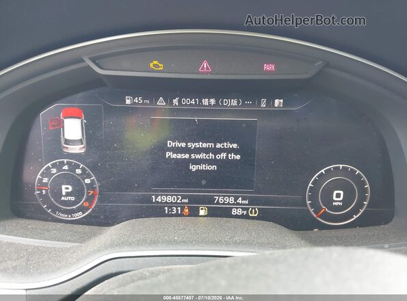 WA1LHAF7XKD043038 2019 AUDI Q7 White უკანა სავარძლების ხედი