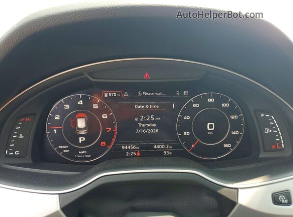 WA1LHBF79KD014698 2019 AUDI Q7 Silver Widok zestawu wskaźników
