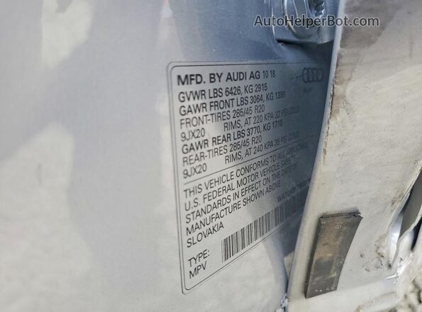 WA1LHBF79KD014698 2019 AUDI Q7 Silver Widok naklejki z numerem VIN