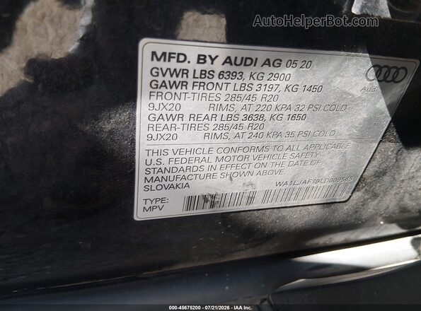 WA1LJAF79LD009565 2020 AUDI Q7 Black Engine compartment view