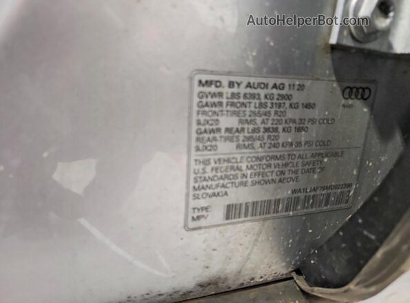 WA1LJAF79MD022396 2021 AUDI Q7 Silver Панорамний вид салону 360°