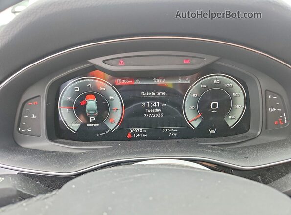 WA1LJBF7XND019675 2022 AUDI Q7 White ხელსაწყოთა პანელის ხედი