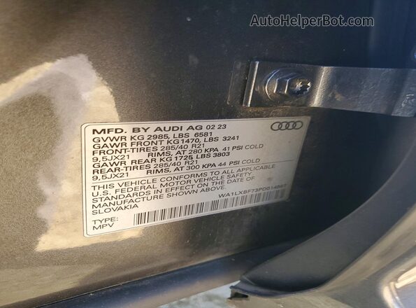 WA1LXBF73PD014867 2023 AUDI Q7 Gray Widok komory silnika