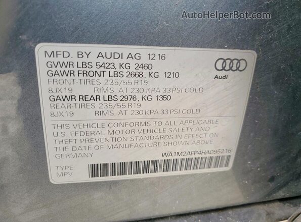 WA1M2AFP4HA095216 2017 AUDI Q5 Gray Շարժիչի բաժամունքի տեսք